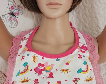 Bibs For Baby's Feeding Time. With Lil Bella. All With Lace Trim.