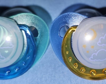 Glow In The Dark Small Shield (2) Pack Pacifiers. You Won't Be Scared Of The Dark Any Longer.