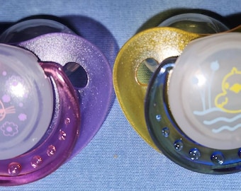 Glow In The Dark Small Shield (2) Pack Pacifiers. You Won't Be Scared Of The Dark Any Longer.