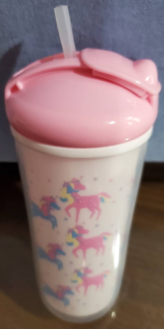 All About Unicorns Insulated Sippy Cup With Foldable Straw. 12.2 Ozs. 