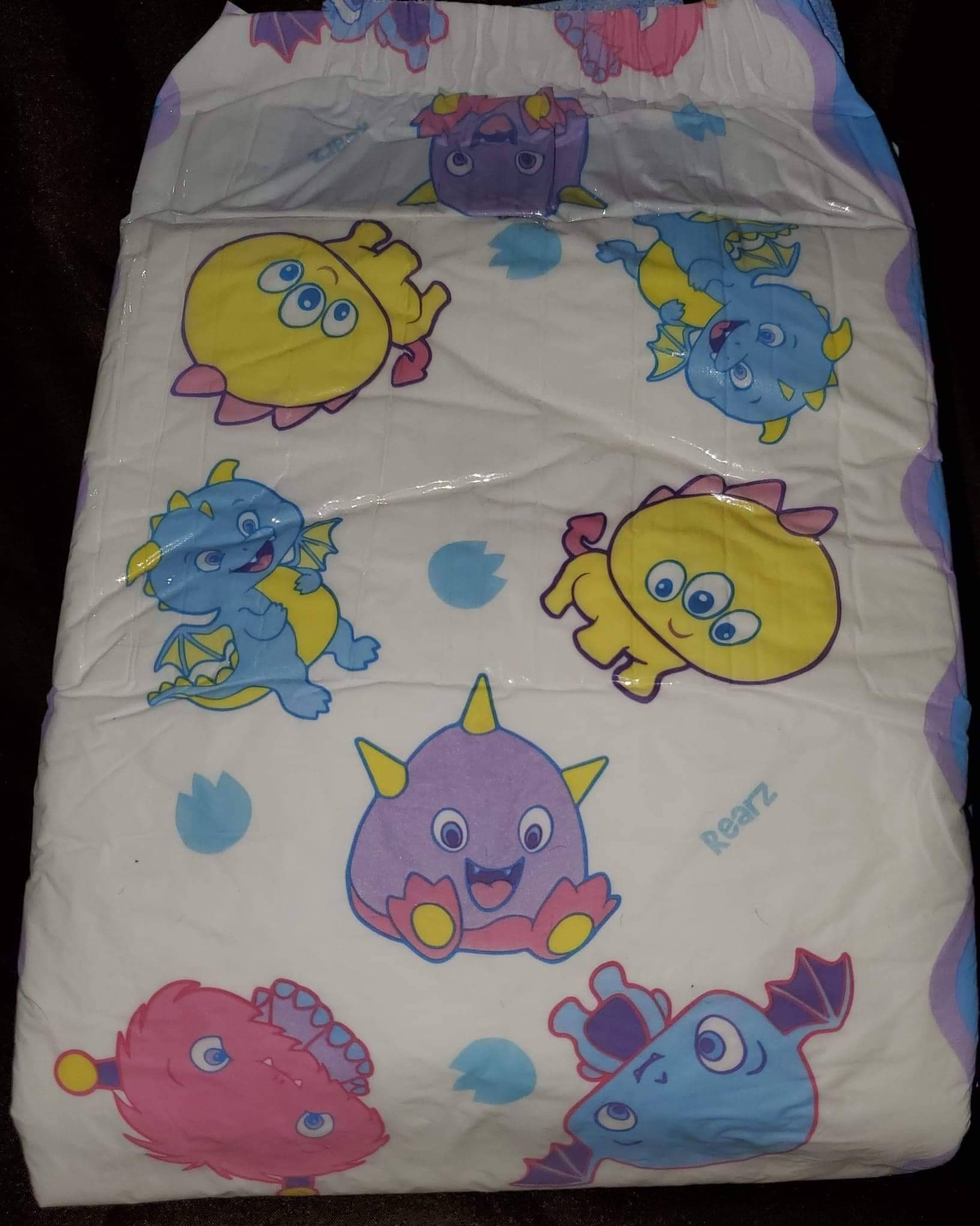 ABDL ADULT Diapers Lil Monsters by Rearz (2) Pack Large Diapers