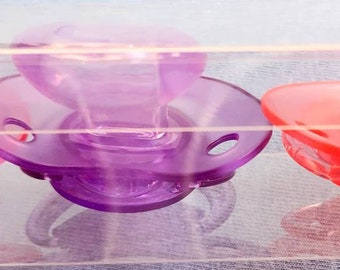 ABDL/ Small Shield Set Of (3) Pacifiers.