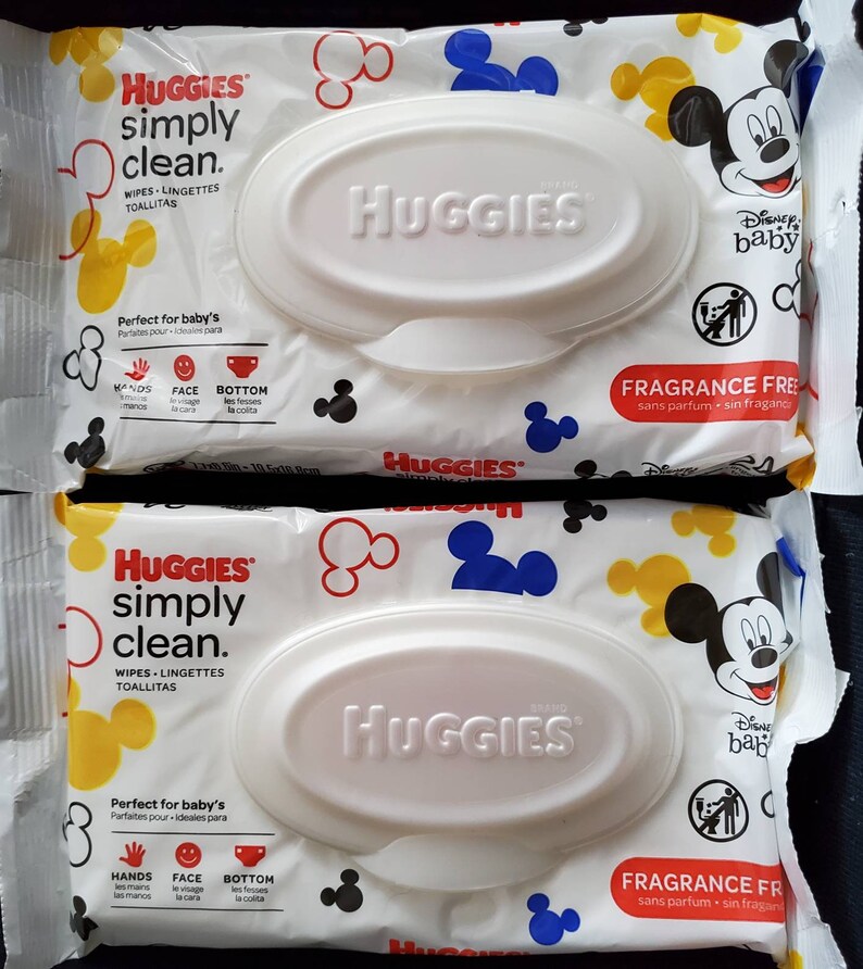 Mickey Mouse 2 Pack Huggies Baby Wipes 24 Pack 48 Wipes Etsy India