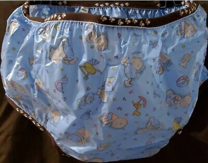 Adult Diaper Cover Light Blue With Baby Prints. Medium Etsy