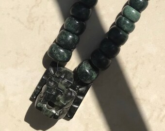 Quetzalcoatl Guatemalan Jade feathered serpent symbol Kukulcan Mexican jewelry jade pearl necklace peace harmony protection