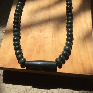 Guatemalan Jade Maya stone beads tubes necklace armony & protection stone Guatemalan Jade Maya stone beads tubes necklace armony & protection stone
