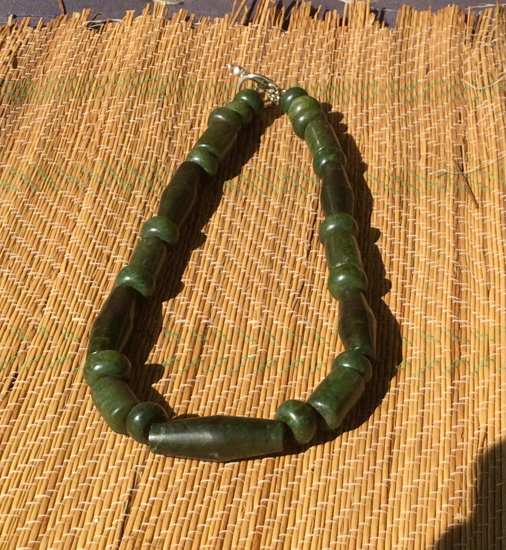 Jade guatemala Authentic tube 45mm carved Jade Maya green Etsy