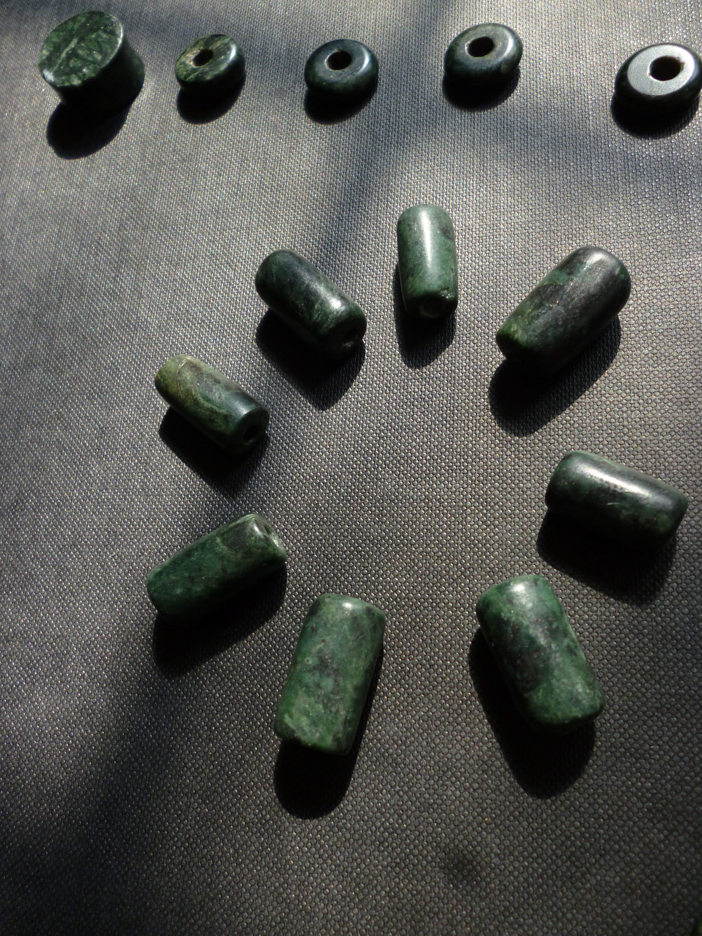 Guatemalan Jade Maya stone beads tubes necklace armony & protection stone Guatemalan Jade Maya stone beads tubes necklace armony & protection stone