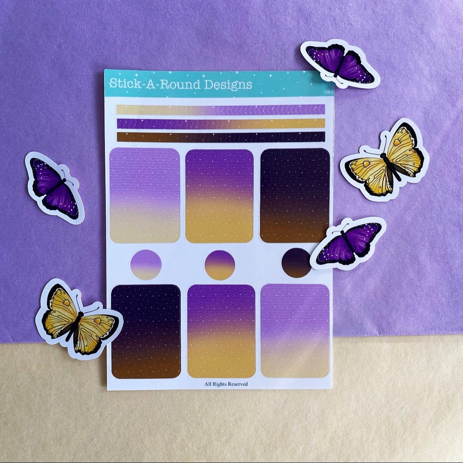 cute pastel sunset aesthetic sticker sheet bullet journal etsy