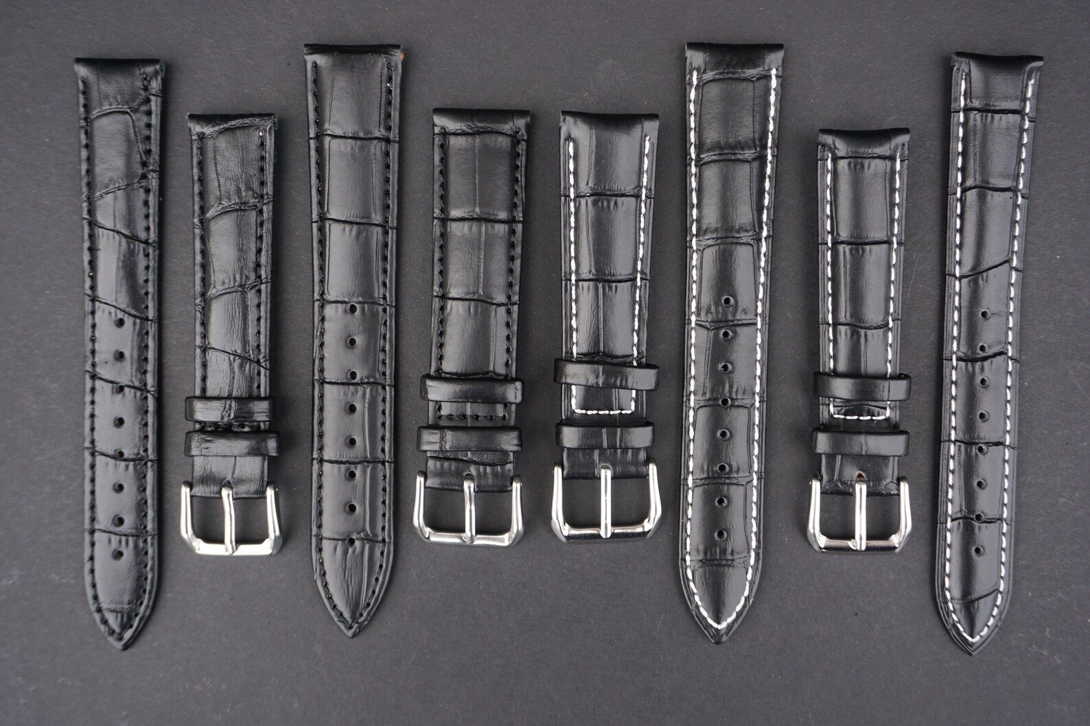 Black Leather Padded Watch Strap 18mm 20mm Complete With New Etsy