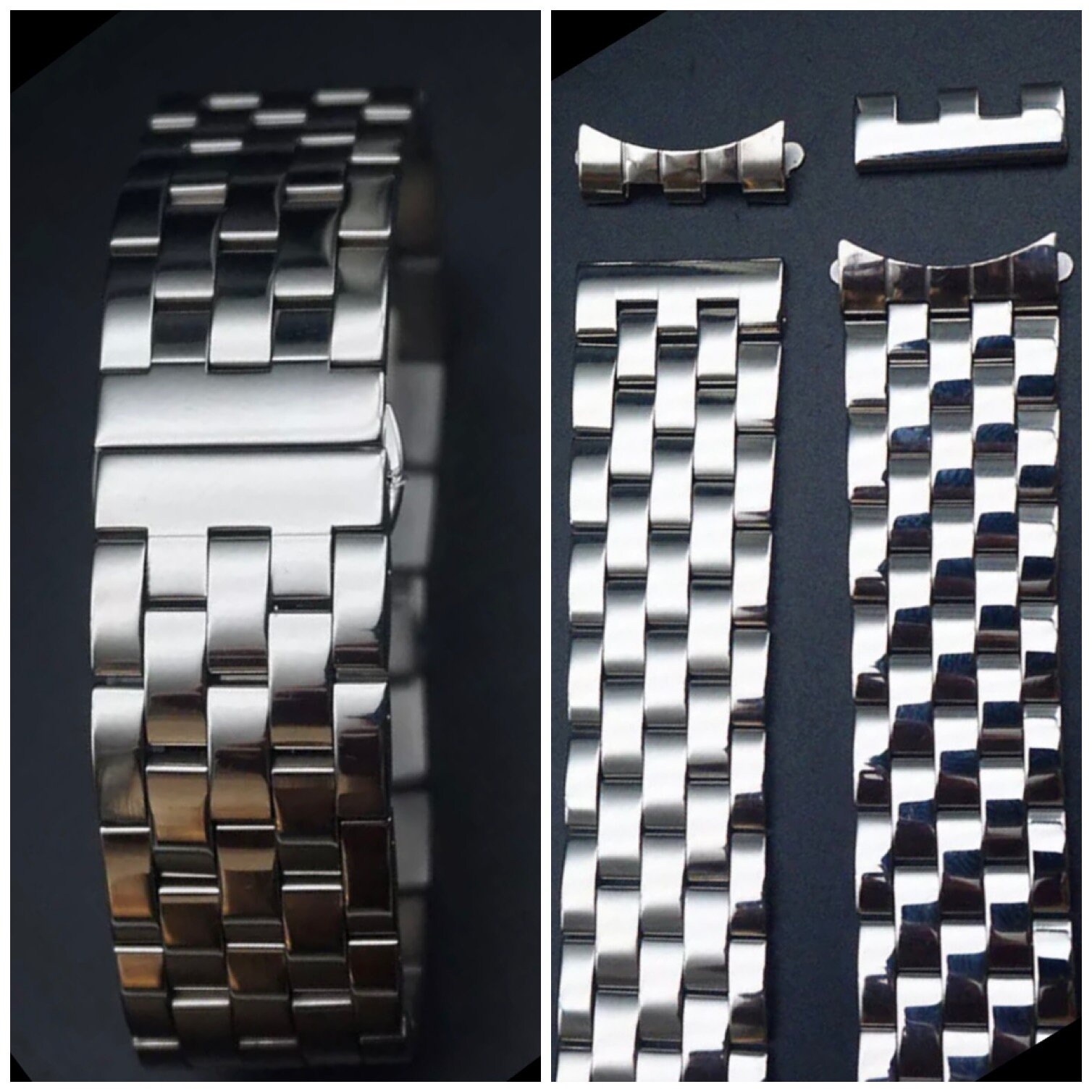 Polished Stainless Steel Watch Strap 20mm 5 Link Bracelet With Etsy