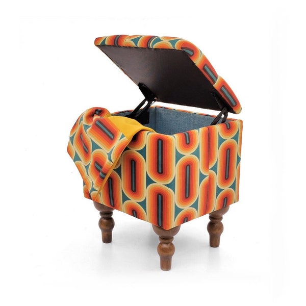 Grand coffre pouf|banc avec rangement|coffre rembourré|pouf avec rangement|siège avec rangement|boîte de literie rembourrée