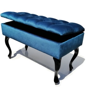 Trunk |bench with storage | upholstered chesterfield chest | seat with storage | upholstered box | clipboard chest upholstered | Turquoise