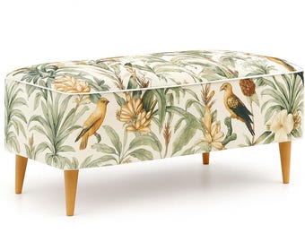 Banc fait à la main | Couloir de pouf | Pouf en métal | Repose-pieds | Tapissé | Siège fait à la main | Pouf Couloir |Repose-pieds rembourré