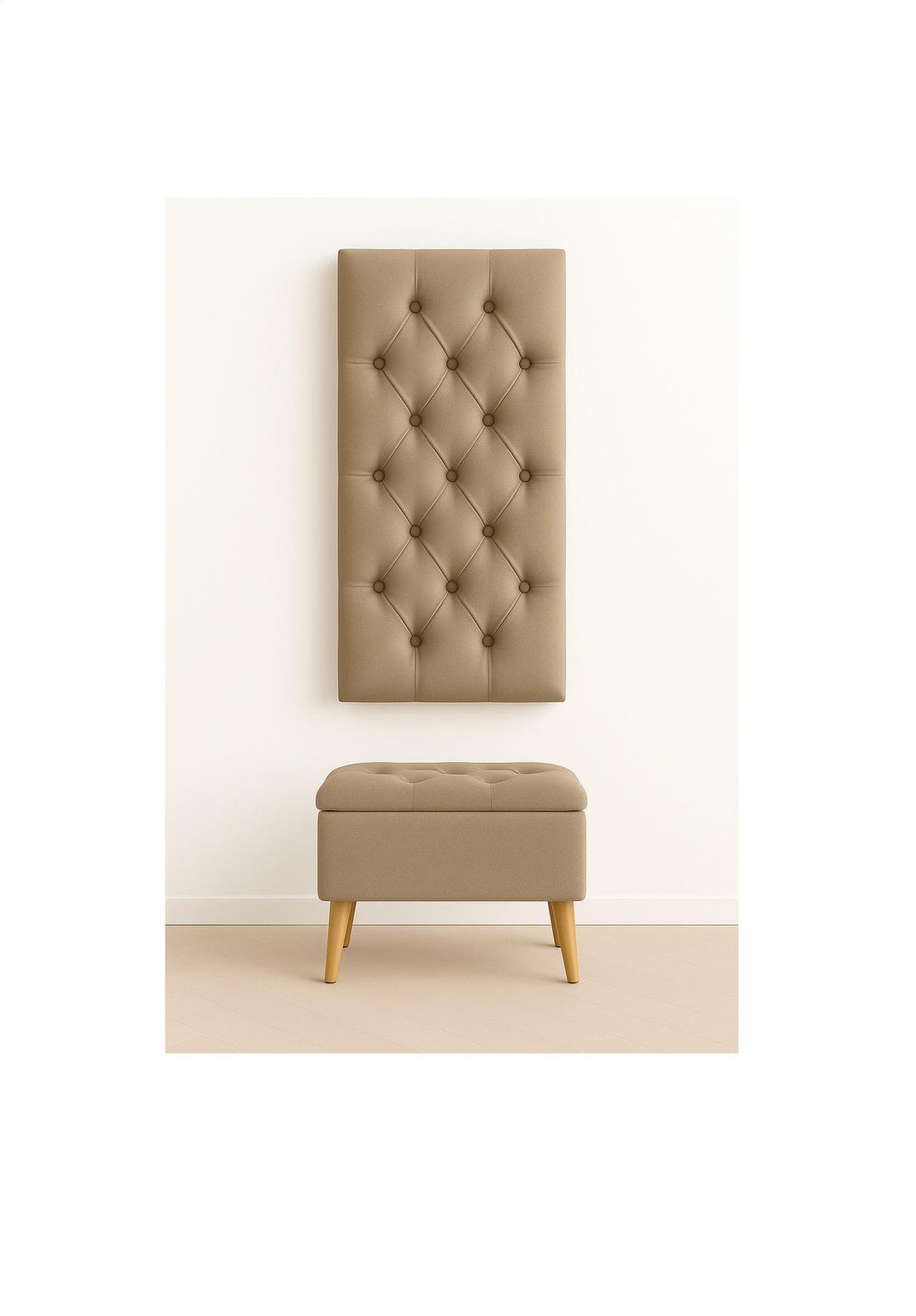 Compact Storage Bench + Wall Panel Set – Choose Size & Color | Small ...