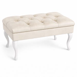Upholstered Storage Bench with Lid – Chesterfield Trunk Seat, Bottle Green Velvet, Bedroom & Hallway Storage Ottoman