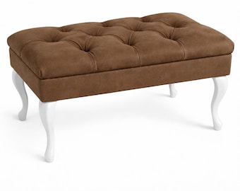 Coffre, banquette avec rangement, coffre chesterfield rembourré, banc avec rangement, siège avec rangement, boîte rembourrée vert bouteille