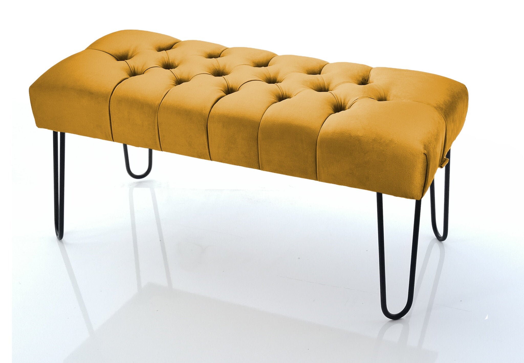 Mustard Velvet Hallway Bench upholstered Seat bench Loft Etsy UK