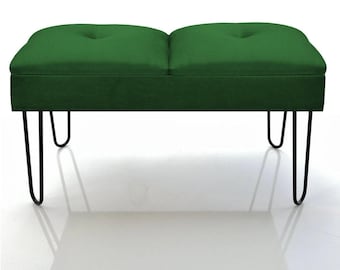 Pouf in tessuto | Sgabello | Seduta per corridoio imbottita | Stile LOFT | Per vestire le scarpe | Panca d'ingresso | Pouf | Poggiapiedi