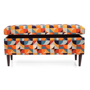 Trunk in Patterns|bench With Storage|upholstered Chest|pouffe With ...