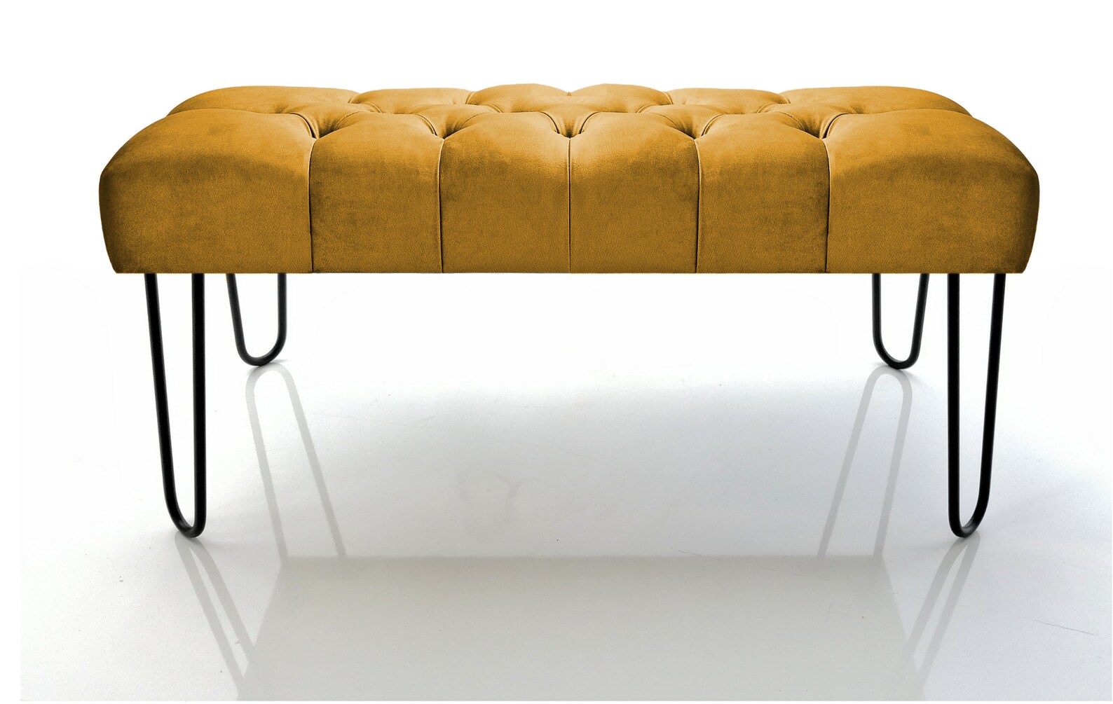 Mustard Velvet Hallway Bench Upholstered Seat Bench Loft Etsy