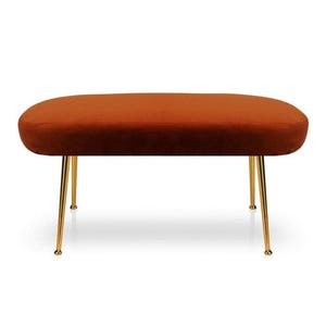 Voetenbank, Bank, Metalen Industriële Loft Poef, Gestoffeerd, Handgemaakt, Poef, Hal, Gladde Zitting, Handgemaakt, Ronde leren ottomane otomi poef