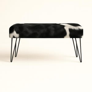 Animal Print Bench,Metal Bench, Bedroom Bench, Upholstered Footstool, Handmade Pouffe, Hallway Seat, Loft Upholstered Bench, Hairpin Bench