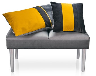 Yellow pillow ,Gray pillow, home pillow,mustard yellow pillow, mustard and gray decoration, velvet pillow, unique pillow,decorative cushion