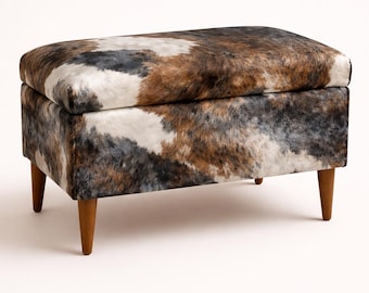 Malle à motifs | avec rangement | coffre Chesterfield rembourré | pouf avec rangement | siège avec rangement | banc caisson tapissé HANDMADE