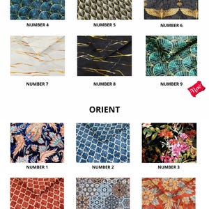 a bunch of different types of fabric on a white background