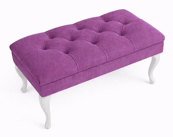 Coffre, banquette avec rangement, coffre chesterfield rembourré, banc avec rangement, siège avec rangement, boîte rembourrée vert bouteille