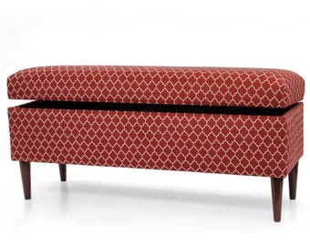 Trunk in Mustern | mit Speicher | gepolsterte Chesterfield-Kommode | Hocker mit Stauraum | Sitz mit Stauraum | gepolsterte Kastenbank