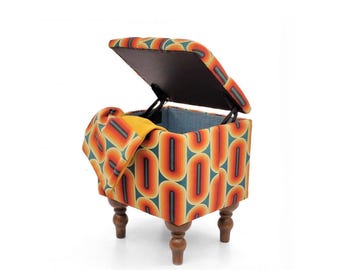 Ottoman Box |bench with storage | upholstered chest|pouffe with storage|seat with storage|upholstered bedding box | End of Bed Table bench
