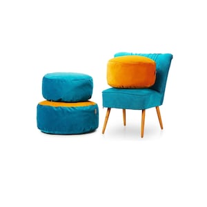 Floor cushion with filling | Small pouffe| zafu pillow | Ottoman round | Meditation pouf | Pillow Seat Yoga | Pouf ottoman | Round otomi