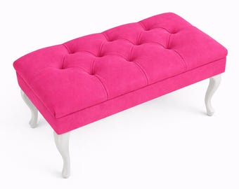 Coffre, banquette avec rangement, coffre chesterfield rembourré, banc avec rangement, siège avec rangement, boîte rembourrée vert bouteille