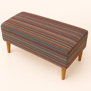 Tavolino Pouf Imbottito – Tessuto e Gambe Personalizzabili – Panchina Elegante per Soggiorno