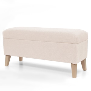 Boucle storage box|Trunk with storage | upholstered chest | pouffe seat with storage |upholstered box bench |Boucle pouffe storage ottoman