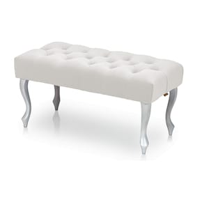 Banco tufado com botões de cristal ou estofados – assento otomano feito à mão, pufe elegante para quarto ou corredor, banco estofado decorativo