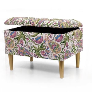 Trunk in patterns | with storage | upholstered chesterfield chest | pouffe with storage | seat with storage | upholstered box bench HANDMADE
