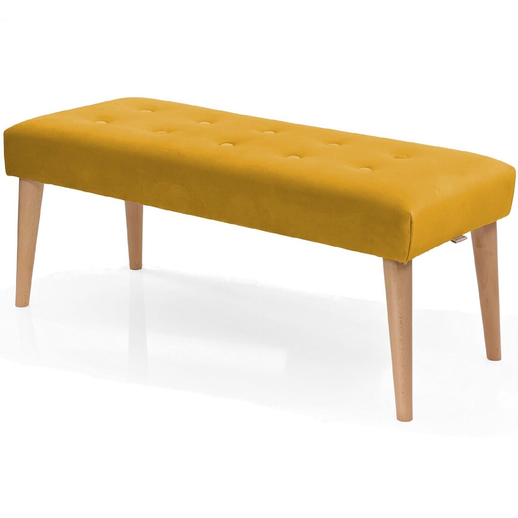 Mustard Yellow Hallway Bench Ottoman Upholstered Seating for the