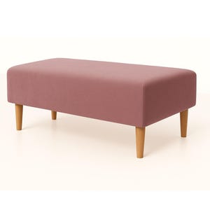 Tavolino Pouf Imbottito – Tessuto e Gambe Personalizzabili – Panchina Elegante per Soggiorno