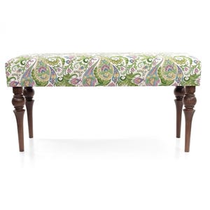 Bench Upholstered | Seat Handmade | Pouffe Hallway | Patterned Velvet | Furniture upholstered | Footstool |Ottoman |Smooth seat for entry |