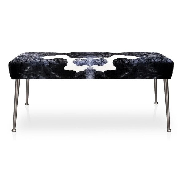 Siège de haute qualité Cow | Pour enlever les chaussures | Pouf fait main | petit Design industriel| Banc pour animaux | Style vache