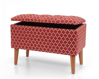 Trunk | bench with storage | upholstered chest | pouffe with storage |seat with storage | upholstered box| buttoned pouf |handmade container