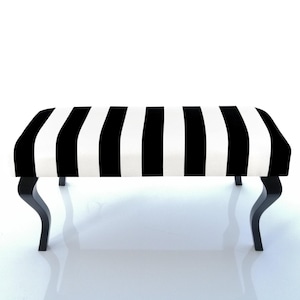 Footstool | BenchPouf |  Upholstered Handmade Seat | Hallway Patterned Smooth Seat | End of bed bench |  Otomi ottoman upholstered