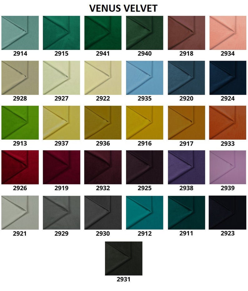 May include: A color chart of 24 fabric swatches labeled with numbers. The swatches are arranged in a grid of 6 rows and 4 columns. The colors include green, blue, red, brown, yellow, orange, and gray.