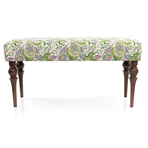 Bench Upholstered | Seat Handmade | Pouffe Hallway | Patterned Velvet | Furniture upholstered | Footstool |Ottoman |Smooth seat for entry |