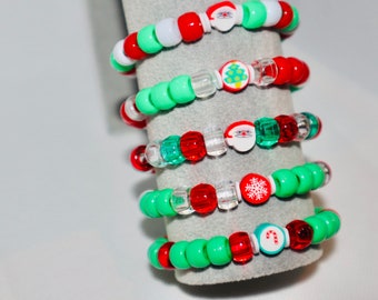 Pulsera navideña, joyas navideñas, pulsera apilable, regalo para rellenar medias navideñas, regalo para hija, accesorios navideños