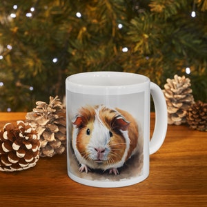 Taza de conejillo de indias Regalo para dueño de conejillo de indias Regalo para amantes de los animales Taza linda Regalo de Navidad para amantes de los conejillos de indias Regalo para dueños de mascotas Taza de café con forma de animal