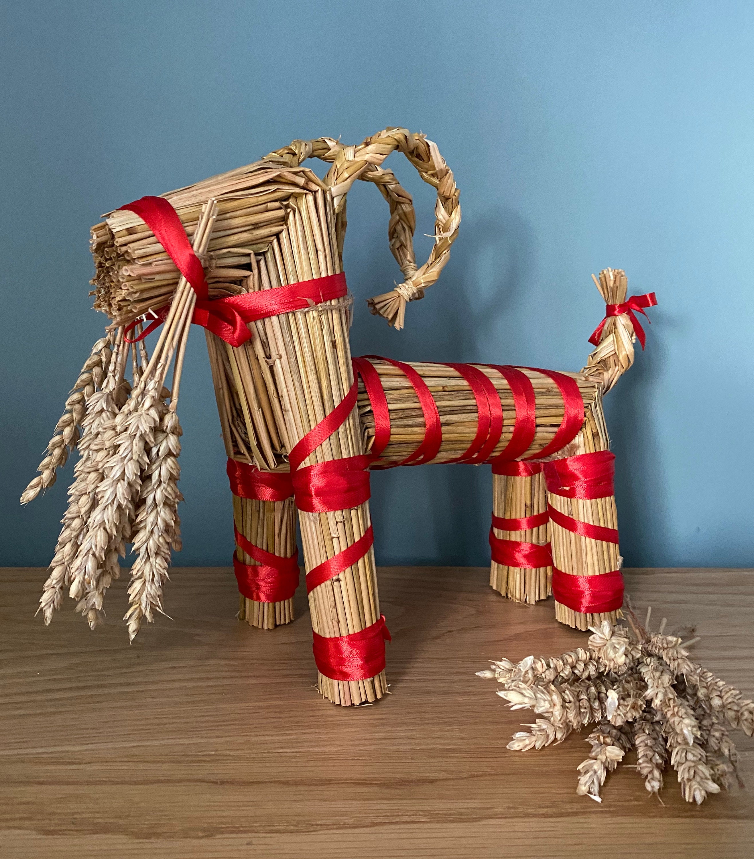 Traditional Swedish Handmade Straw Yule Goat Julbocken | Etsy How To Make A Yule Goat